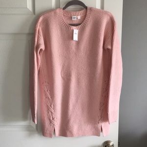 Gap Shaker Stitch Lace-Up Pullover Sweater Tunic